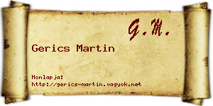 Gerics Martin névjegykártya